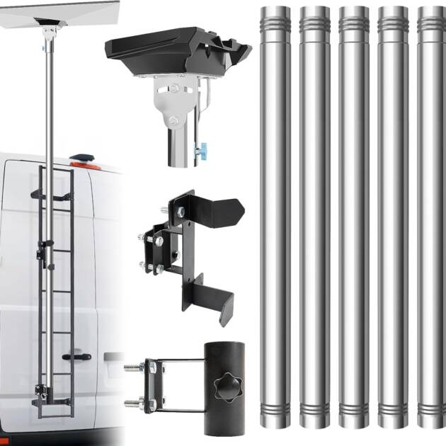 Multi-Section Starlink Pole Mount Kit | Compatible with Starlink Gen3 & Mini, Adjustable High Load Mast