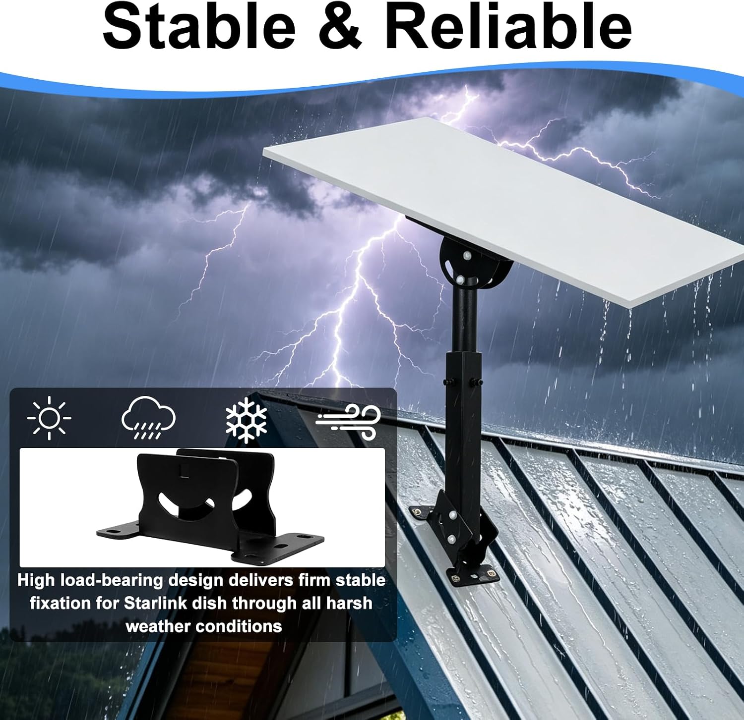 Starlink Gen3 4/4X Adjustable Aluminum 360° Rotatable Roof Mount - Image 5