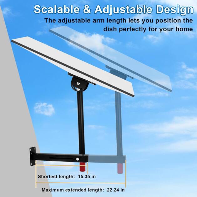 Starlink Gen3 4/4X Adjustable Wall Mount Bracket, 360° Rotation Tilt Mounting Kit