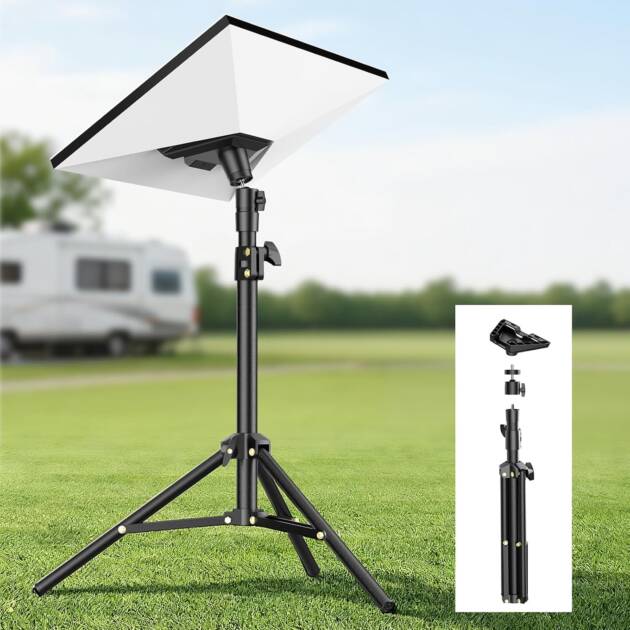 Starlink Mini Tripod Mount Adapter, Height Adjustable 360° Tilt Portable Stand for Starlink Mini Dish RV Camping