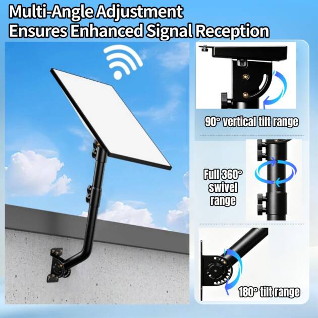 Starlink Gen3 4/4X Adjustable Metal Roof Eave Mount Outdoor Installation Bracket