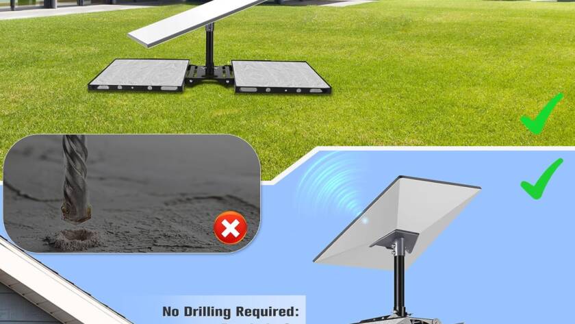 No drill Starlink roof mount bracket, drill-free installation for Starlink Gen3 dish, no roof penetration needed