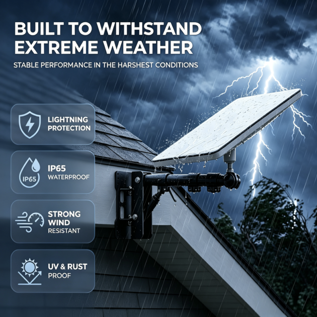 Starlink Mini Eave Mount Bracket, Multi-Angle Adjustable Fascia Mount for Starlink Mini Dish, Weather Resistant